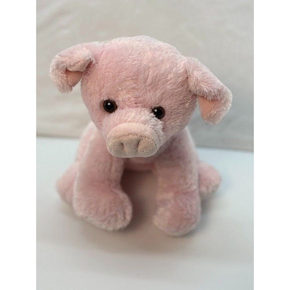 Aurora - 12" Pig Cuddly Stuffed Animal Pink Curly Tail